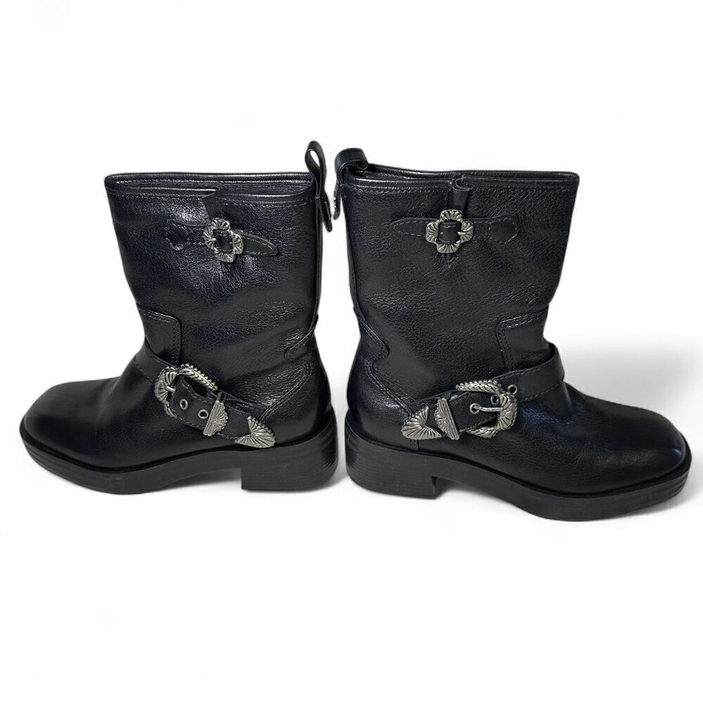 Larroude Women's Hardy Buckle Black Moto Boot EU 37.5 NEW IN BOX - Picture 15 of 16